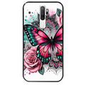 Coque noire taperso pour OPPO A5 A9 2020 avec motif papillon rose protection antichoc personnalisée