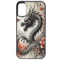 Coque noire taperso pour Moto E13 E14 E15 avec motif dragon japan protection antichoc personnalisée