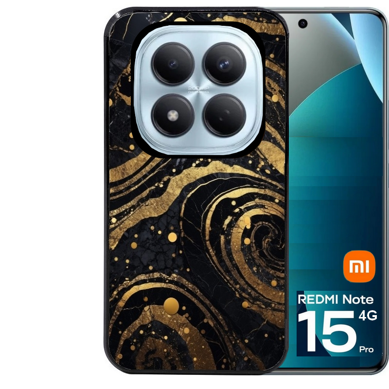 Coque noire taperso pour Redmi Note 15 et PRO PLUS 4G 5G avec motif marbre noir protection antichoc personnalisée