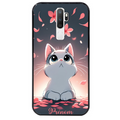 Coque noire taperso pour OPPO A5 A9 2020 avec motif chat anime avec votre prenom protection antichoc personnalisée