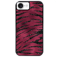 Coque noire taperso pour Iphone 16 16E PLUS MAX PRO avec motif zebre grenat protection antichoc personnalisée