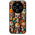 Coque noire taperso pour POCO C75 avec motif mort mexicaine papillon protection antichoc personnalisée