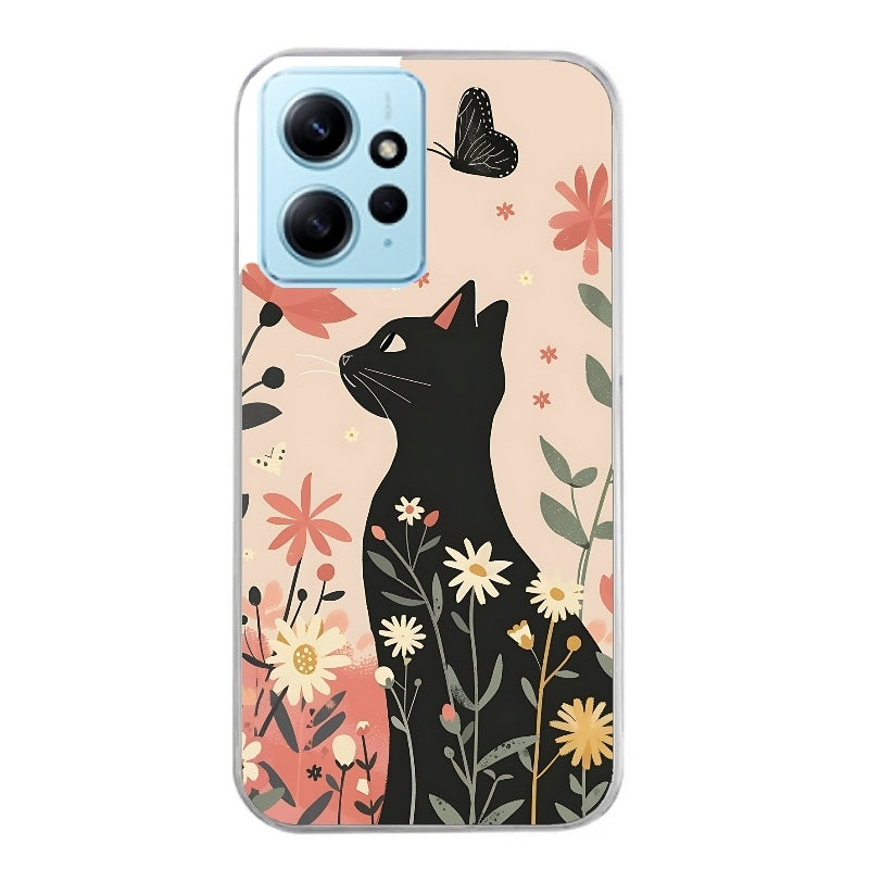 Coque taperso pour Redmi Note 12 4G 5G PRO 4G avec motif chat papillon 1 protection antichoc personnalisée
