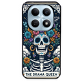 Coque noire taperso pour POCO M8 5G et PRO 5G avec motif tete de mort drama queen protection antichoc personnalisée