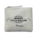 Porte monnaie personnalisé marraine meilleure ivoire en feutrine en feutrine ivoire