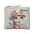 Porte monnaie personnalisé tigre bubble ivoire en feutrine en feutrine ivoire