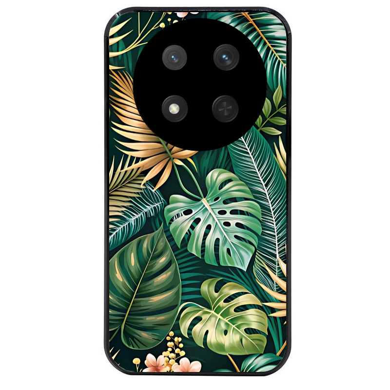 Coque noire taperso pour Magic 7 LITE et PRO avec motif jungle dore protection antichoc personnalisée