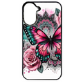 Coque noire taperso pour Redmi A5 4G avec motif papillon rose protection antichoc personnalisée