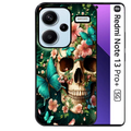 Coque noire taperso pour Redmi Note 13 PRO PLUS 5G avec motif tete de mort skull printemps protection antichoc personnalisée