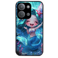 Coque noire taperso pour POCO C85 avec motif sirene style anime protection antichoc personnalisée