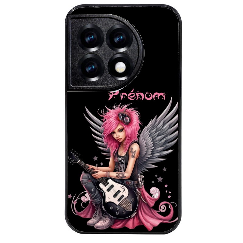 Coque noire taperso pour OnePlus 11 et 12 avec motif fee rock personnalisee protection antichoc personnalisée