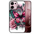 Coque noire taperso pour OPPO A6 PRO 4G et 5G avec motif papillon rose protection antichoc personnalisée