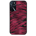 Coque noire taperso pour OPPO A16 et A16S avec motif zebre grenat protection antichoc personnalisée