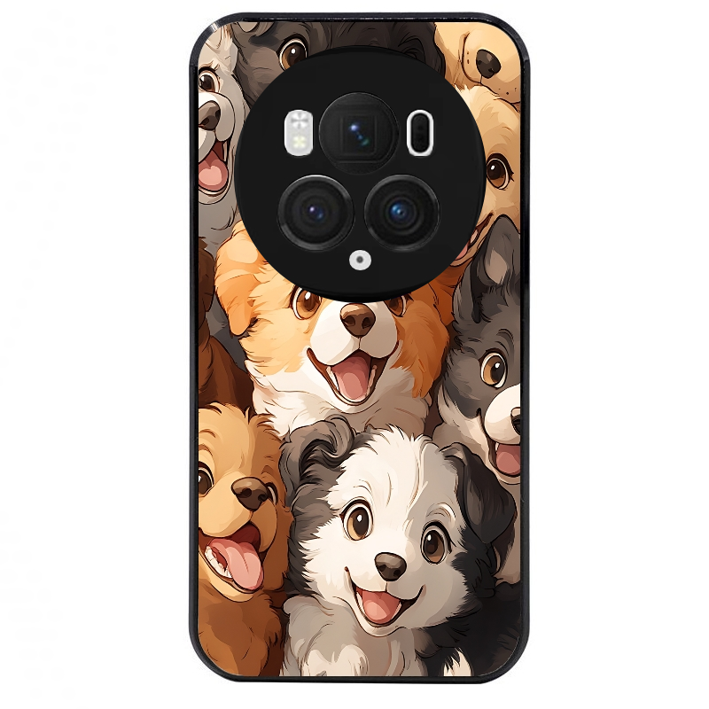 Coque noire taperso pour Magic 5 6 LITE et PRO avec motif chien smile protection antichoc personnalisée