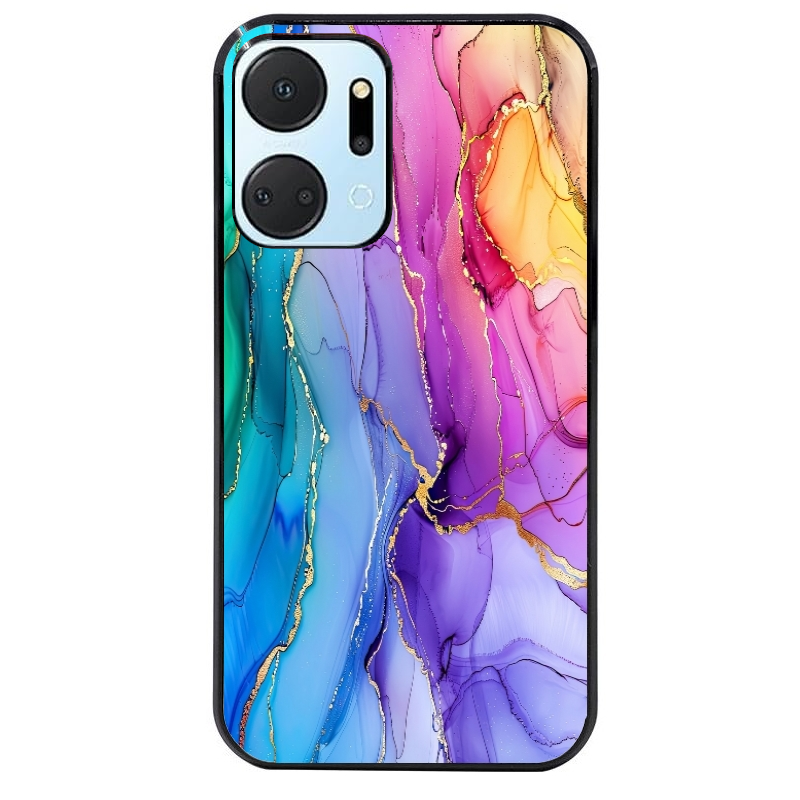 Coque noire taperso pour Honor X7A avec motif marbre tie dye protection antichoc personnalisée
