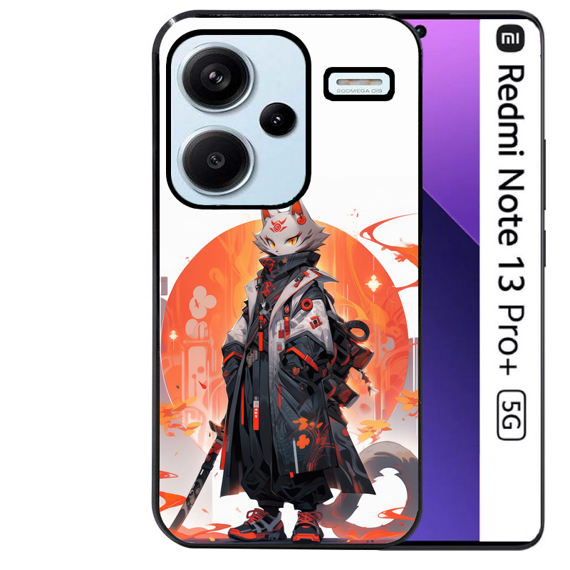 Coque noire taperso pour Redmi Note 13 PRO PLUS 5G avec motif anime chat japan personnalise protection antichoc personnalisée