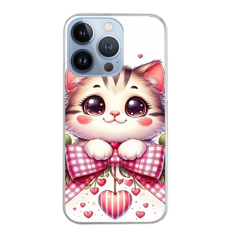 Coque taperso pour Iphone 11 et PRO PRO MAX avec motif chat noeud et coeur protection antichoc personnalisée