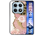 Coque noire taperso pour Redmi Note 15 et PRO PLUS 4G 5G avec motif marbre fleur leopard protection antichoc personnalisée