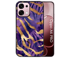 Coque noire taperso pour OPPO A6 PRO 4G et 5G avec motif zebre violet protection antichoc personnalisée