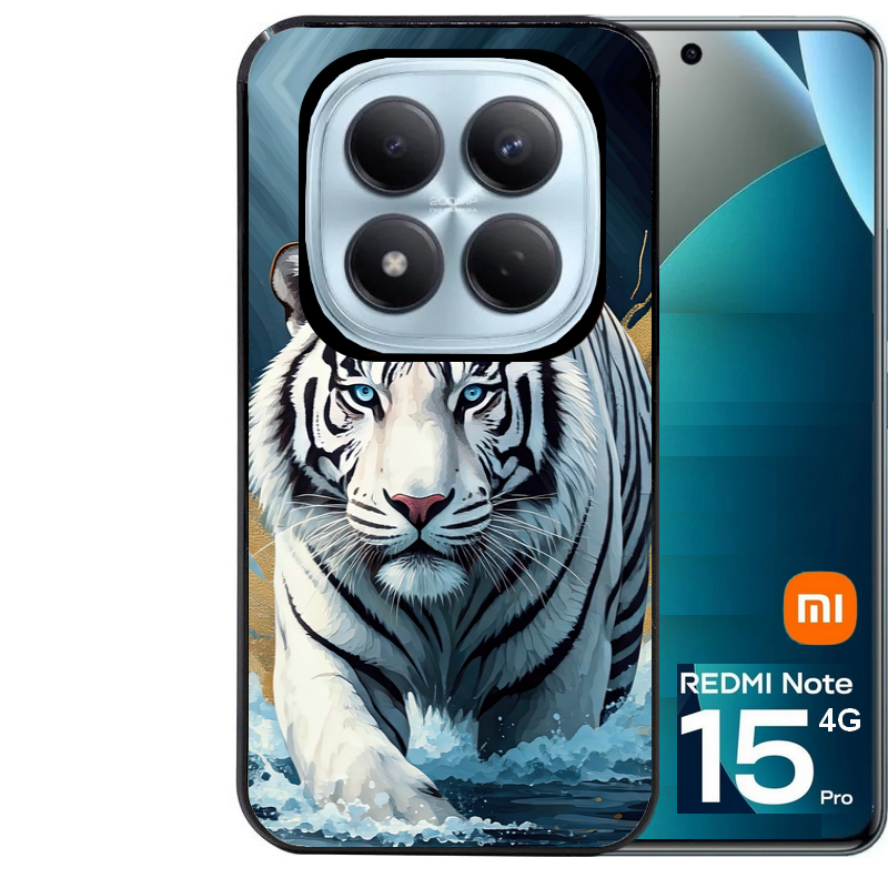 Coque noire taperso pour Redmi Note 15 et PRO PLUS 4G 5G avec motif tigre polaire protection antichoc personnalisée