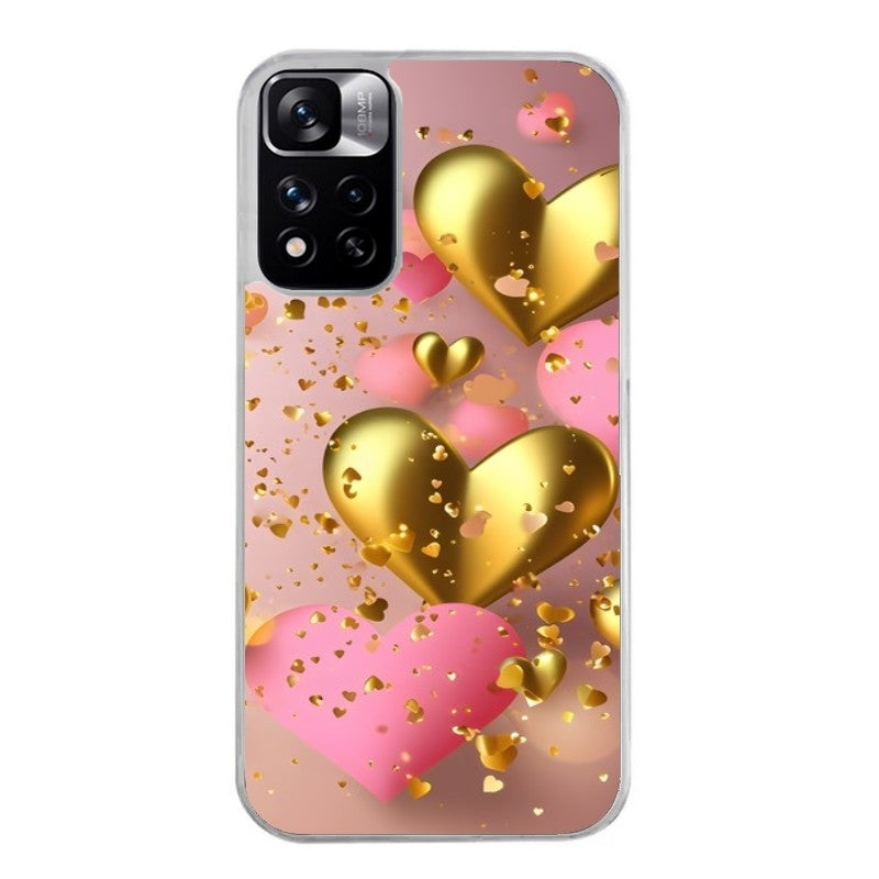 Coque taperso pour Redmi Note 11 4G PRO 5G 11S avec motif coeur rose protection antichoc personnalisée