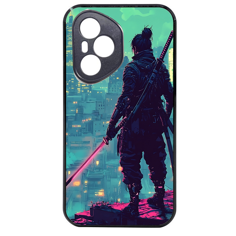 Coque noire taperso pour Honor 400 et Lite Pro Smart avec motif samourai new york protection antichoc personnalisée