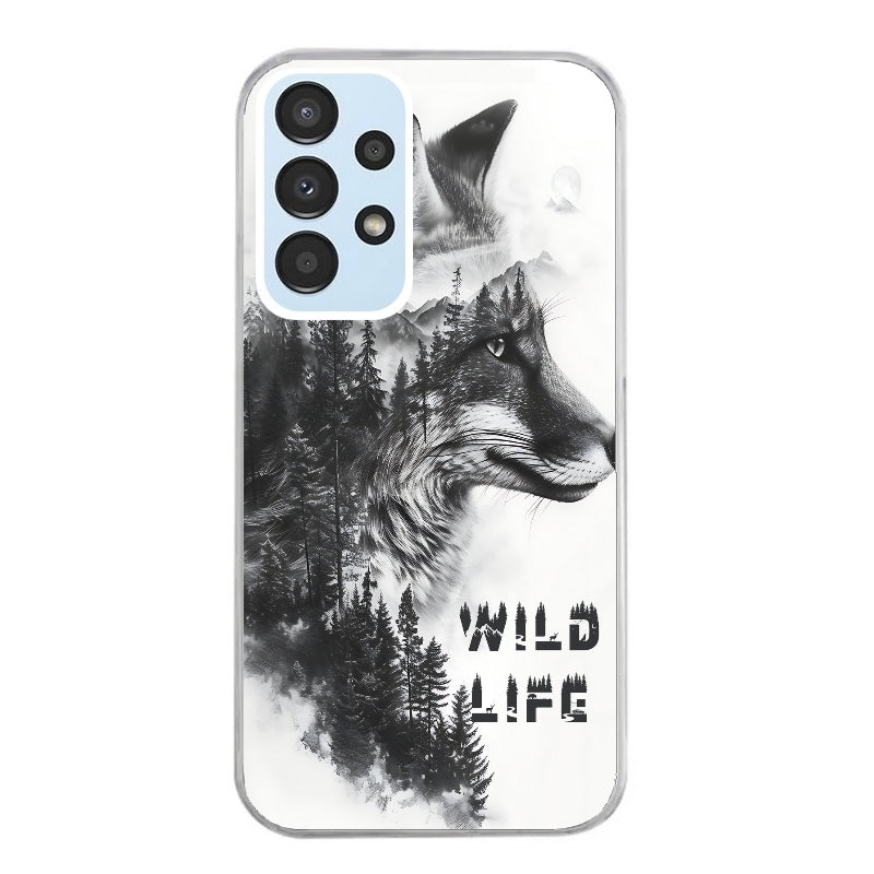 Coque taperso pour Galaxy A13 4G et 5G A23 A53 avec motif renard fox wild protection antichoc personnalisée