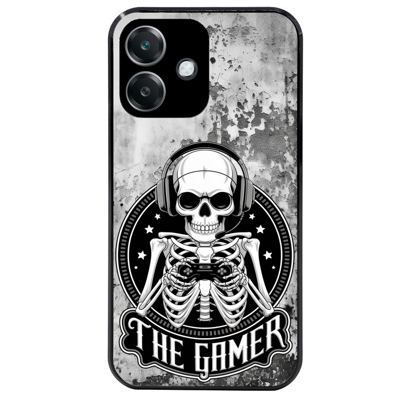 Coque noire taperso pour OPPO A40 avec motif tete de mort gamer beton protection antichoc personnalisée