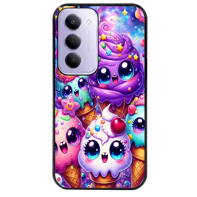 Coque noire taperso pour Redmi 15 4G et 5G avec motif anime ice cream kawaii protection antichoc personnalisée