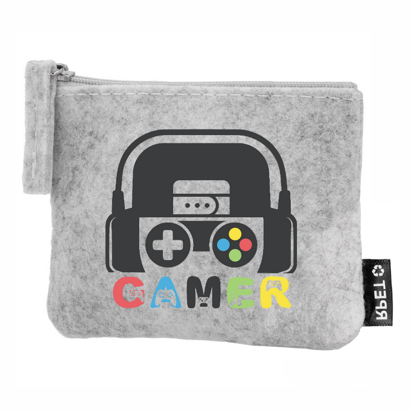 Porte monnaie personnalisé gamer casquette en feutrine en feutrine