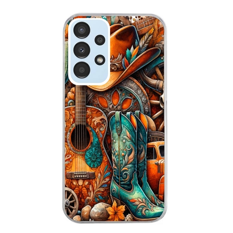 Coque taperso pour Galaxy A13 4G et 5G A23 A53 avec motif cow boy et texas automne protection antichoc personnalisée