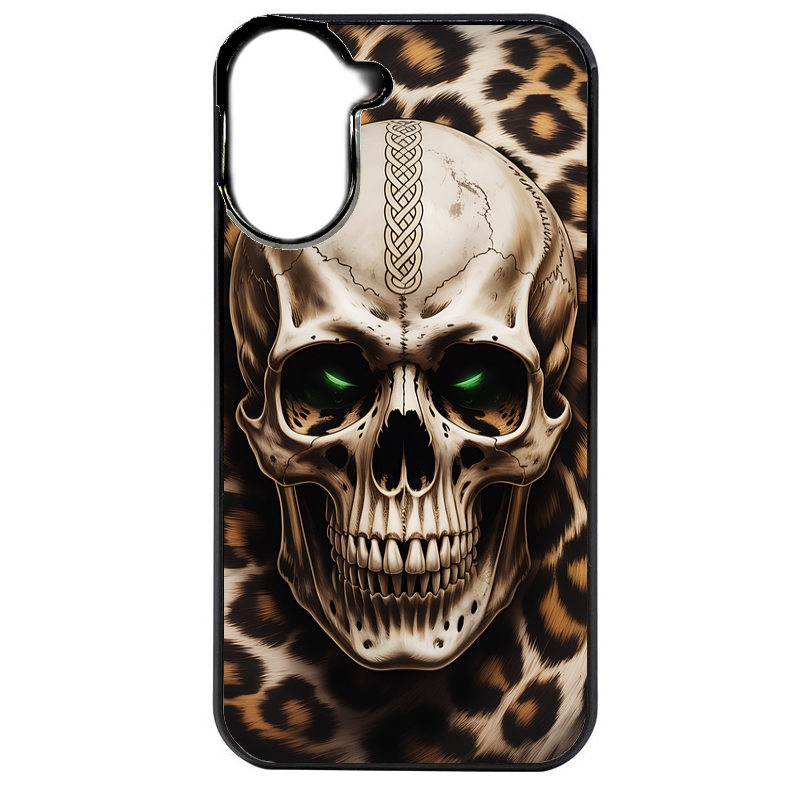 Coque noire taperso pour POCO C71 4G avec motif tete de mort leopard protection antichoc personnalisée