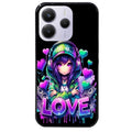 Coque noire taperso pour Redmi Note 14 et PRO PLUS 4G 5G avec motif anime manga et love protection antichoc personnalisée