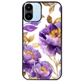 Coque noire taperso pour Redmi A1 et A2 avec motif fleur pivoine protection antichoc personnalisée