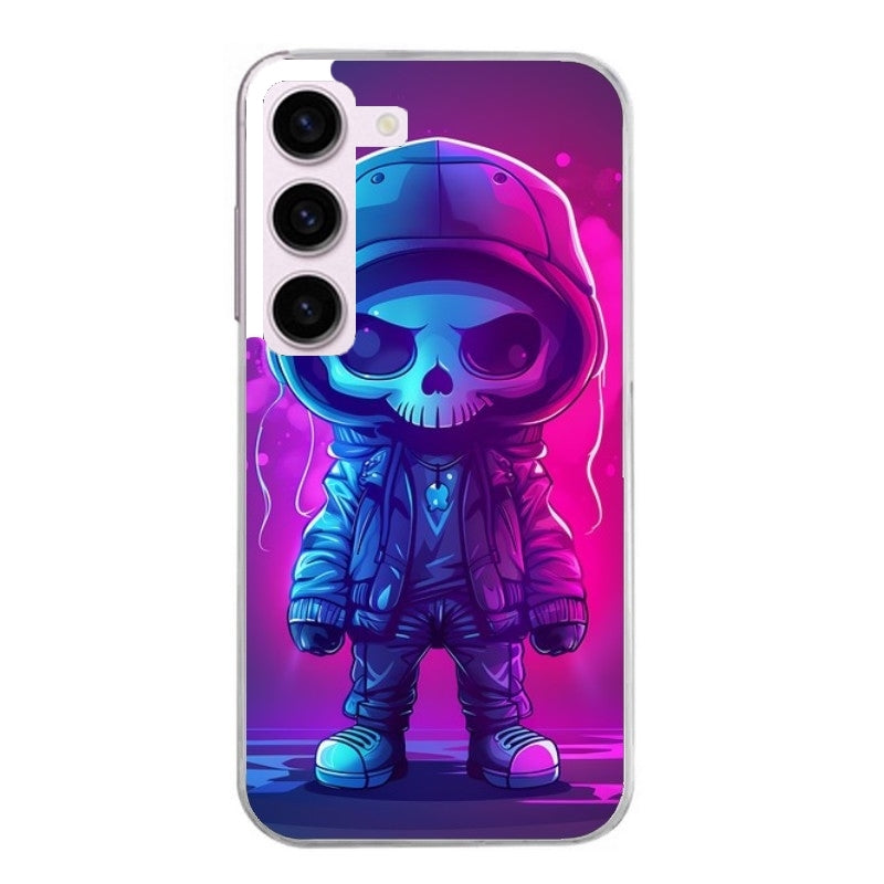 Coque taperso pour Galaxy A13 4G et 5G A23 A53 avec motif tete de mort skull fluo protection antichoc personnalisée