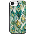 Coque noire taperso pour Iphone 17 17E AIR MAX PRO avec motif paon plumes protection antichoc personnalisée