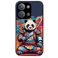 Coque noire taperso pour POCO C85 avec motif panda katana personnalisee protection antichoc personnalisée