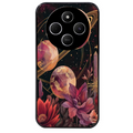 Coque noire taperso pour POCO C75 avec motif astro et fleurs protection antichoc personnalisée