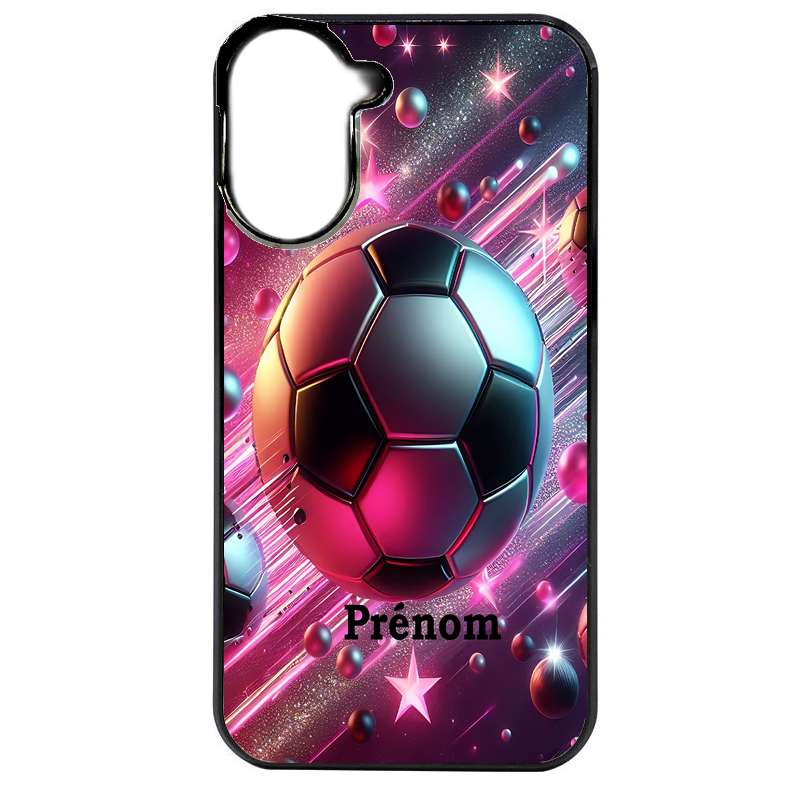 Coque noire taperso pour POCO C71 4G avec motif foot etoile personnalisee protection antichoc personnalisée