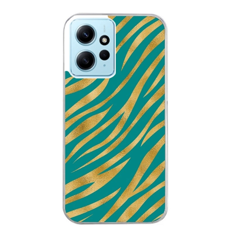 Coque taperso pour Redmi Note 12 4G 5G PRO 4G avec motif zebre vert protection antichoc personnalisée
