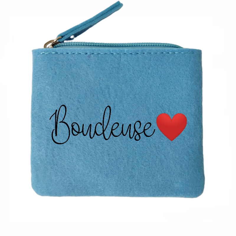 Porte monnaie personnalisé boudeuse en feutrine en feutrine