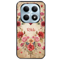 Coque noire taperso pour POCO M8 5G et PRO 5G avec motif coeur vintage et initiales personnalisee protection antichoc personnalisée
