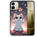 Coque noire taperso pour OPPO A6 A6X 4G et 5G avec motif chat anime avec votre prenom protection antichoc personnalisée