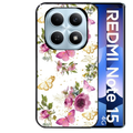 Coque noire taperso pour Redmi Note 15 et PRO PLUS 4G 5G avec motif fleur et papillon protection antichoc personnalisée