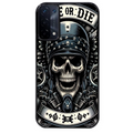 Coque noire taperso pour OPPO A54 et A74 5G avec motif mort motard protection antichoc personnalisée