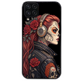 Coque noire taperso pour galaxy A22 A32 A52 A52S 4G 5G  avec motif tete de mort rock protection antichoc personnalisée