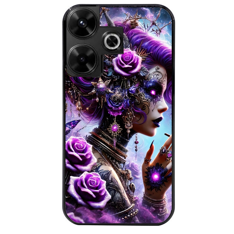 Coque noire taperso pour POCO M6 4G avec motif fee style steampunk protection antichoc personnalisée
