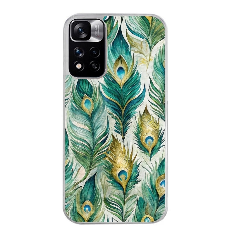 Coque taperso pour Redmi Note 11 4G PRO 5G 11S avec motif paon plumes protection antichoc personnalisée
