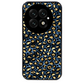 Coque noire taperso pour OnePlus 13 avec motif leopard bleu protection antichoc personnalisée