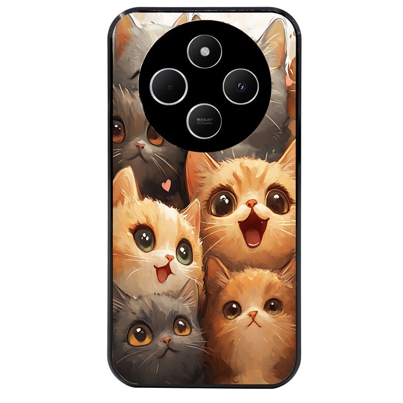 Coque noire taperso pour POCO C75 avec motif chat smile protection antichoc personnalisée